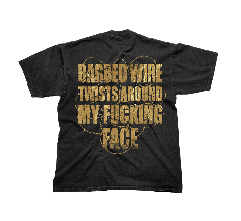 THE SHIPMAN ENQUIRY - "BARBED WIRE" [GOLD FOIL] TEE